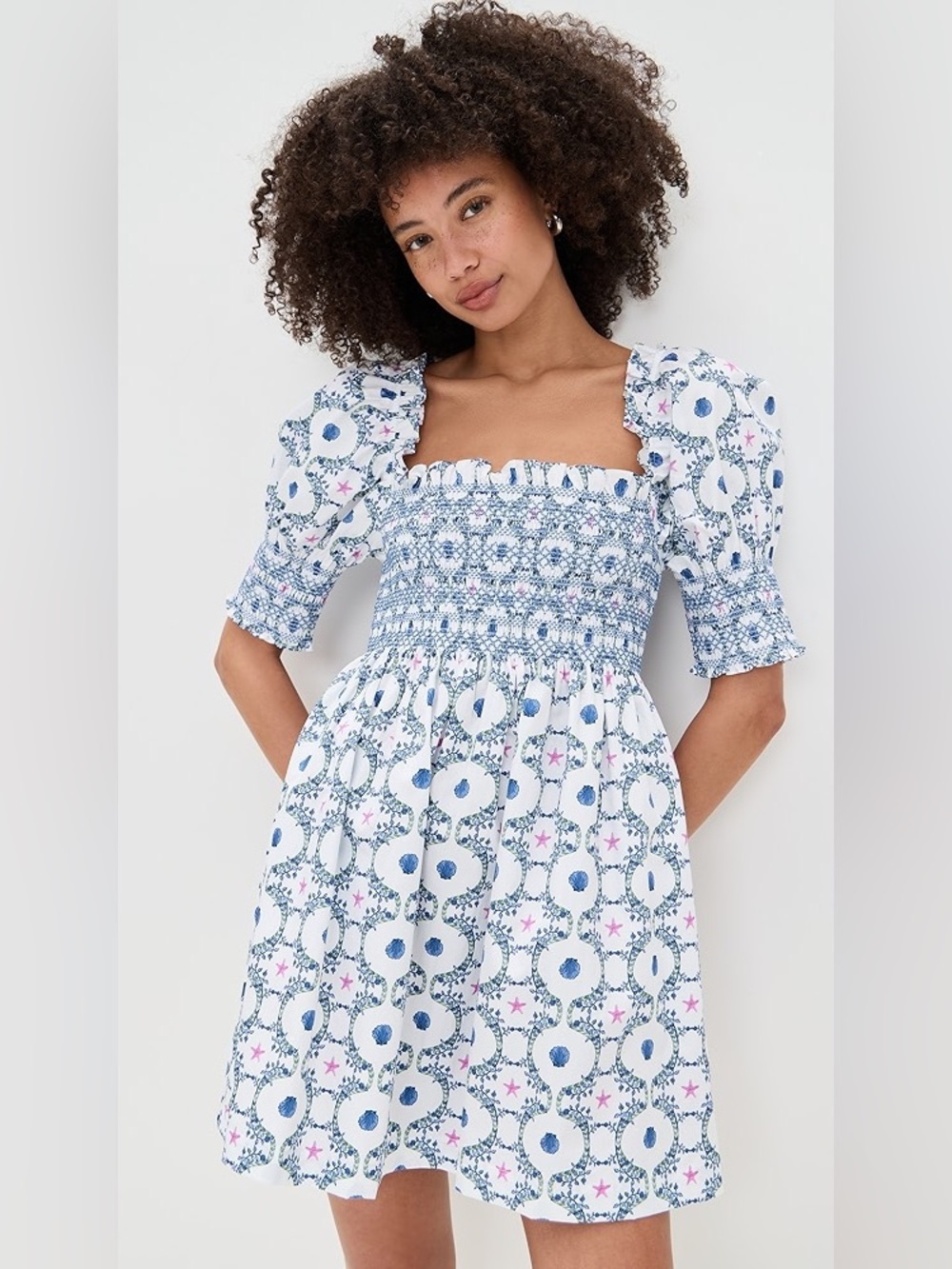 Hill House Home Lila Nap Dress In Cisco Trellis NWT